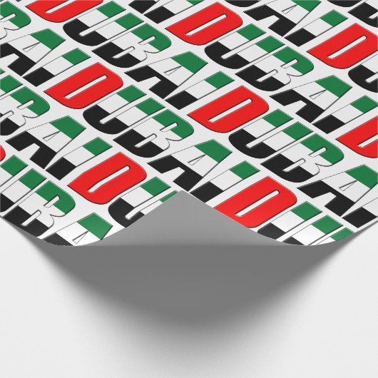 アラブ統一された首長国連邦国旗の色ドバイ ラッピングペーパー (角)