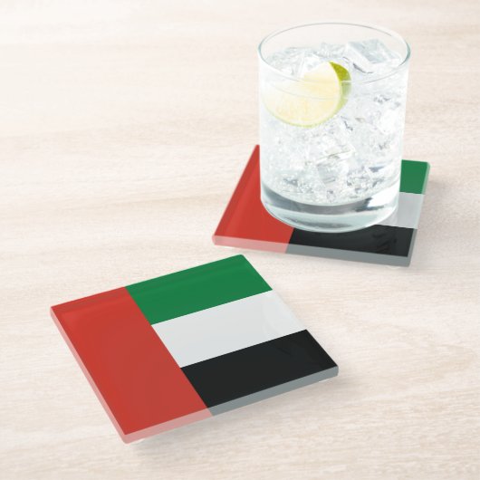 アラブ統一された首長国連邦国旗 ガラスコースター (アングル)