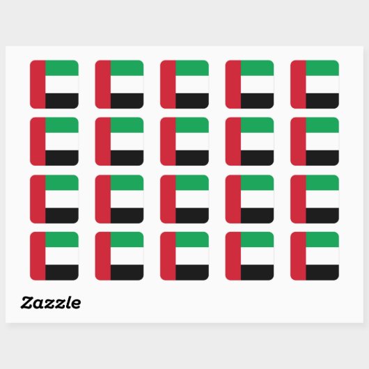 アラブ統一された首長国連邦国旗 スクエアシール (シート)