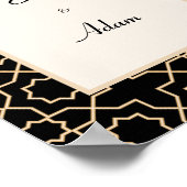 アラブ金ゴールドブラックパターン ポスター (角)