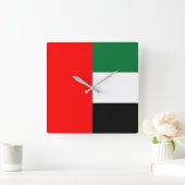 アラブ首長国の旗を掲げ統一されたた時計 スクエア壁時計 (ホーム)