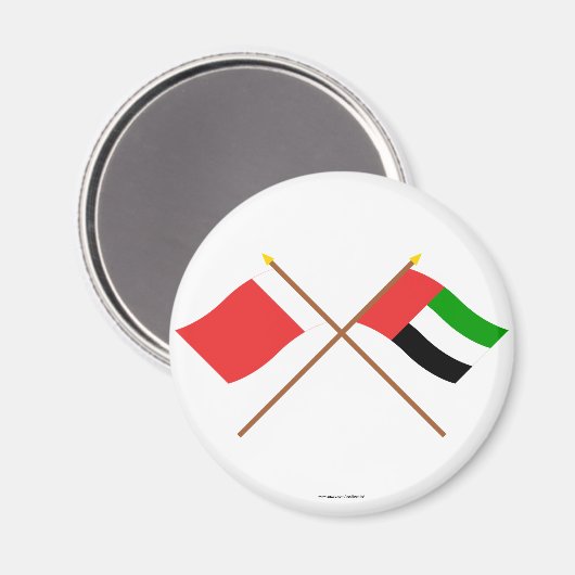 アラブ首長国連邦とドバイが国境を越えた国旗 マグネット (正面/裏面)