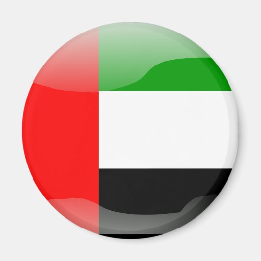 アラブ首長国連邦の光沢のある旗 マグネット (正面)