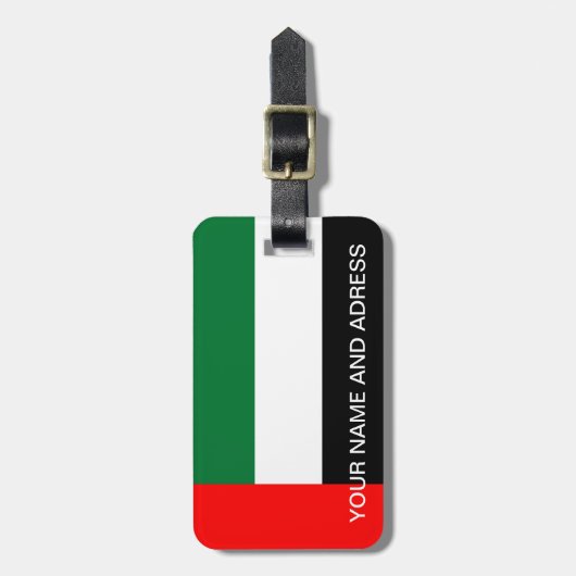アラブ首長国連邦の国旗が統一された付いた荷物タグ ラゲッジタグ (正面縦)