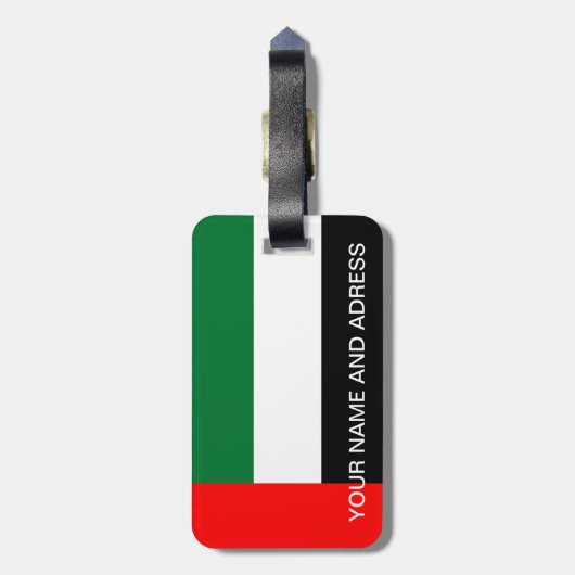 アラブ首長国連邦の国旗が統一された付いた荷物タグ ラゲッジタグ (裏面縦)