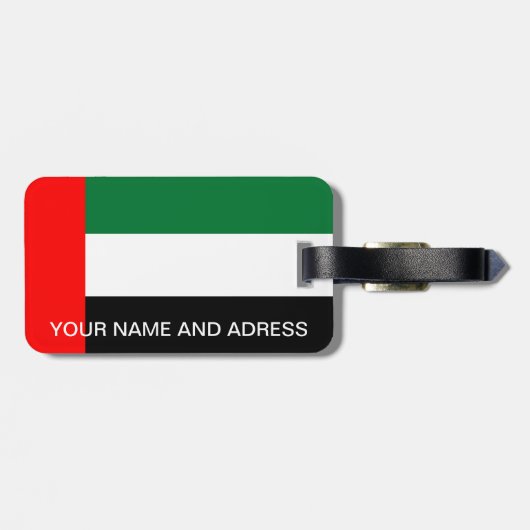 アラブ首長国連邦の国旗が統一された付いた荷物タグ ラゲッジタグ (裏面横)