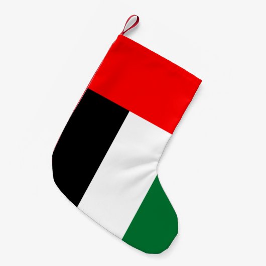 アラブ首長国連邦の国旗を持つクリスマスストッキング スモールクリスマスストッキング (正面 (吊り時))