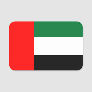 アラブ首長国連邦の国旗を持つ愛国的な名前タグ 名札