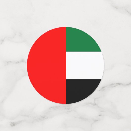 アラブ首長国連邦の国旗を持つ表紙吹雪 コンフェッティ (スモール正面)