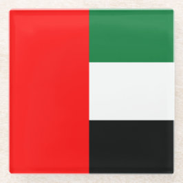 アラブ首長国連邦の国旗を掲げたガラスコースター ガラスコースター