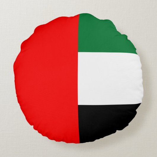 アラブ首長国連邦の国旗を掲げたラウンド装飾用クッション ラウンドクッション (裏面)