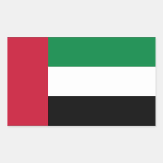 アラブ首長国連邦の国旗 長方形シール (正面)