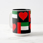 アラブ首長国連邦ハート国統一された旗 ツートーンマグカップ (正面左)