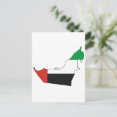 アラブ首長国連邦国旗の地図 ポストカード (スタンド正面)