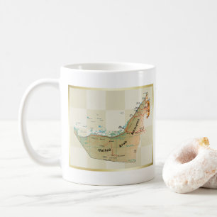アラブ首長国連邦国旗+地図マグカップ コーヒーマグカップ
