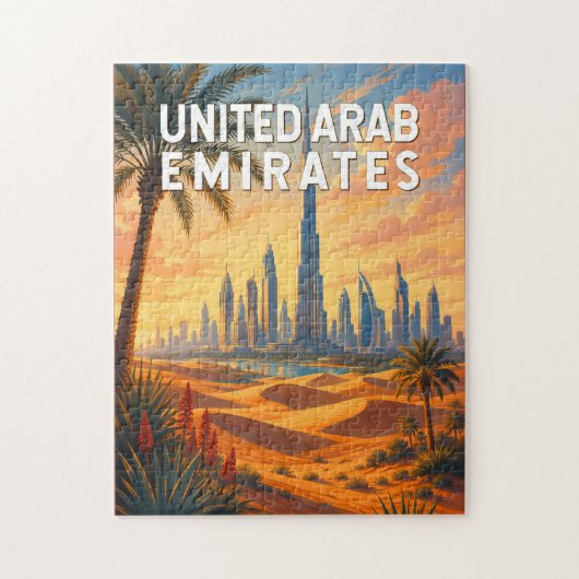 アラブ首長国連邦 イラスト 旅行 アート ジグソーパズル (縦)