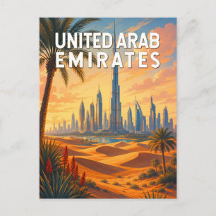 アラブ首長国連邦 イラスト 旅行 アート ポストカード