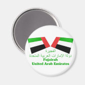 アラブ首長国連邦・フジャイラ国旗のタイル マグネット (正面/裏面)