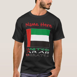 アラブ首長国連邦 UAE 旗 赤 個人名カスタマイズ Tシャツ