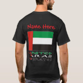 アラブ首長国連邦 UAE 旗 赤 個人名カスタマイズ Tシャツ (裏面)