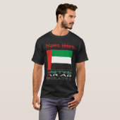 アラブ首長国連邦 UAE 旗 赤 個人名カスタマイズ Tシャツ (正面フル)