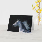 アラブ馬ヘッドショット2 カード (黄色い花)