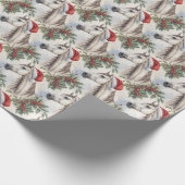 アラブ馬 クリスマス ホーリー 水彩画 ラッピングペーパー (角)