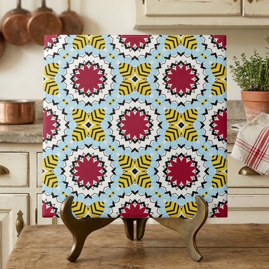 アラベカラフルスク万華鏡幾何学模様 タイル