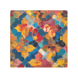 アラベカラフルスク抽象芸術 – 幾何学装飾 メタルプリント