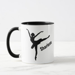 アラベスクのバレエポーズのシルエット マグカップ