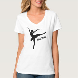 アラベスクのバレエポーズのシルエット Tシャツ