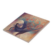 アラベスクの木のターコイズダンスデジタルアートセラミック タイル (側面)