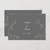 アラベスクの華麗さの黒板RSVP 出欠カード (正面/裏面)