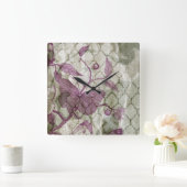 アラベスクの蝶III スクエア壁時計 (ホーム)