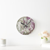 アラベスクの蝶IV ラウンド壁時計 (ホーム)