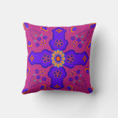 アラベスクインスパイアラケスとリボン卵の明るい クッション (裏面)