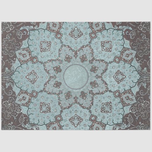 アラベスクエフエメラアクアヌブラウンヴィンテージデクページ 薄葉紙 (正面)