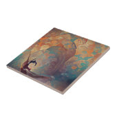 アラベスクゴールデンバラターコイズダンスデジタルアート タイル (側面)