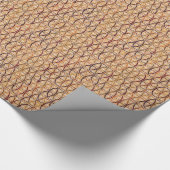 アラベスクダマスク – ブラウンとラクダのタン ラッピングペーパー (角)