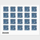 アラベスクトレリス枕 – 青い幾何学模様 スクエアシール (シート)