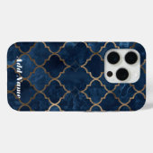 アラベスクトレリス電話ケース – ブルー&金ゴールドウォーターコ Case-Mate iPhoneケース (裏面 (横))