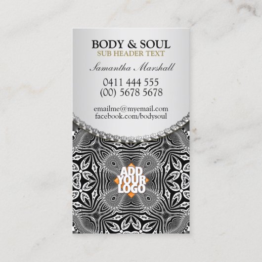 アラベスクニューエイジホリスティック名刺 名刺 (裏面)