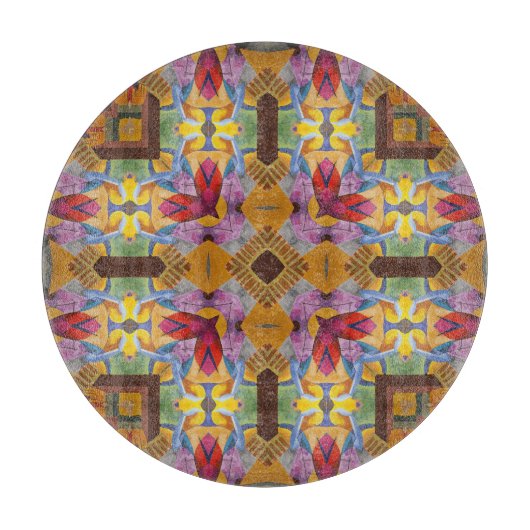 アラベスクハートフラクタル模様 カッティングボード (正面)