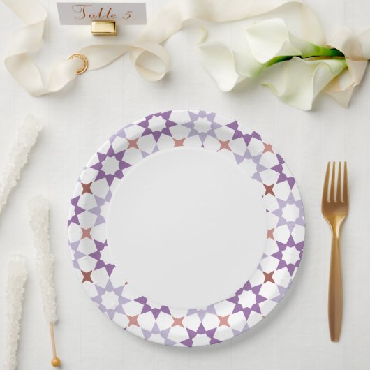 アラベスクパターン紙プレート ペーパープレート (ウェディング)