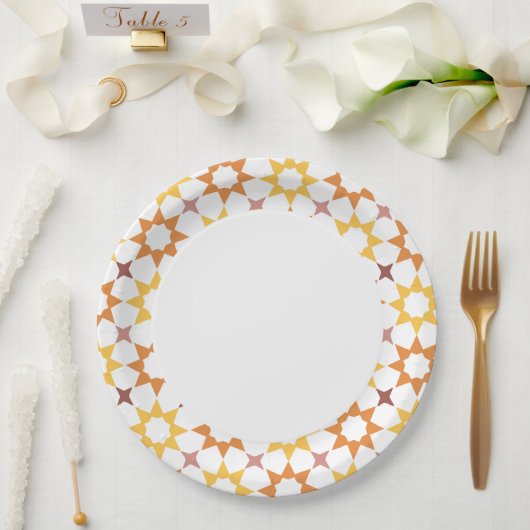 アラベスクパターン紙プレート ペーパープレート (ウェディング)