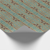 アラベスクファブリックペイズリーオリエンタルデザイン ラッピングペーパー (角)