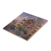 アラベスクファンタジー住居ヤシの木デジタルアート タイル (側面)