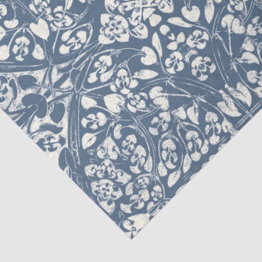 アラベスクフローラつる植物ブルーアイボリーLGデクページ 薄葉紙 (詳細)