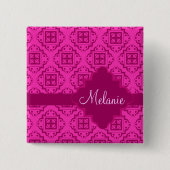 アラベスクモロッコマゼンタネームバッジ 缶バッジ (正面)