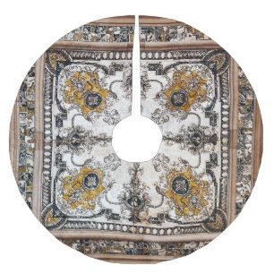 アラベスク大理石テクスチャヴィンテージパッチワーク ブラッシュドポリエステルツリースカート